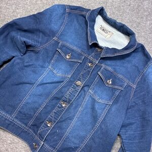 Rewash Denim Jacket Women 2XL Blue Button Up Long Sleeve Stretch Trucker Grunge‎